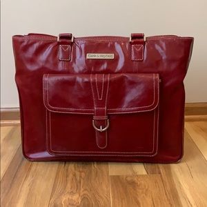Clark & Mayfield vintage leather laptop tote 17.3